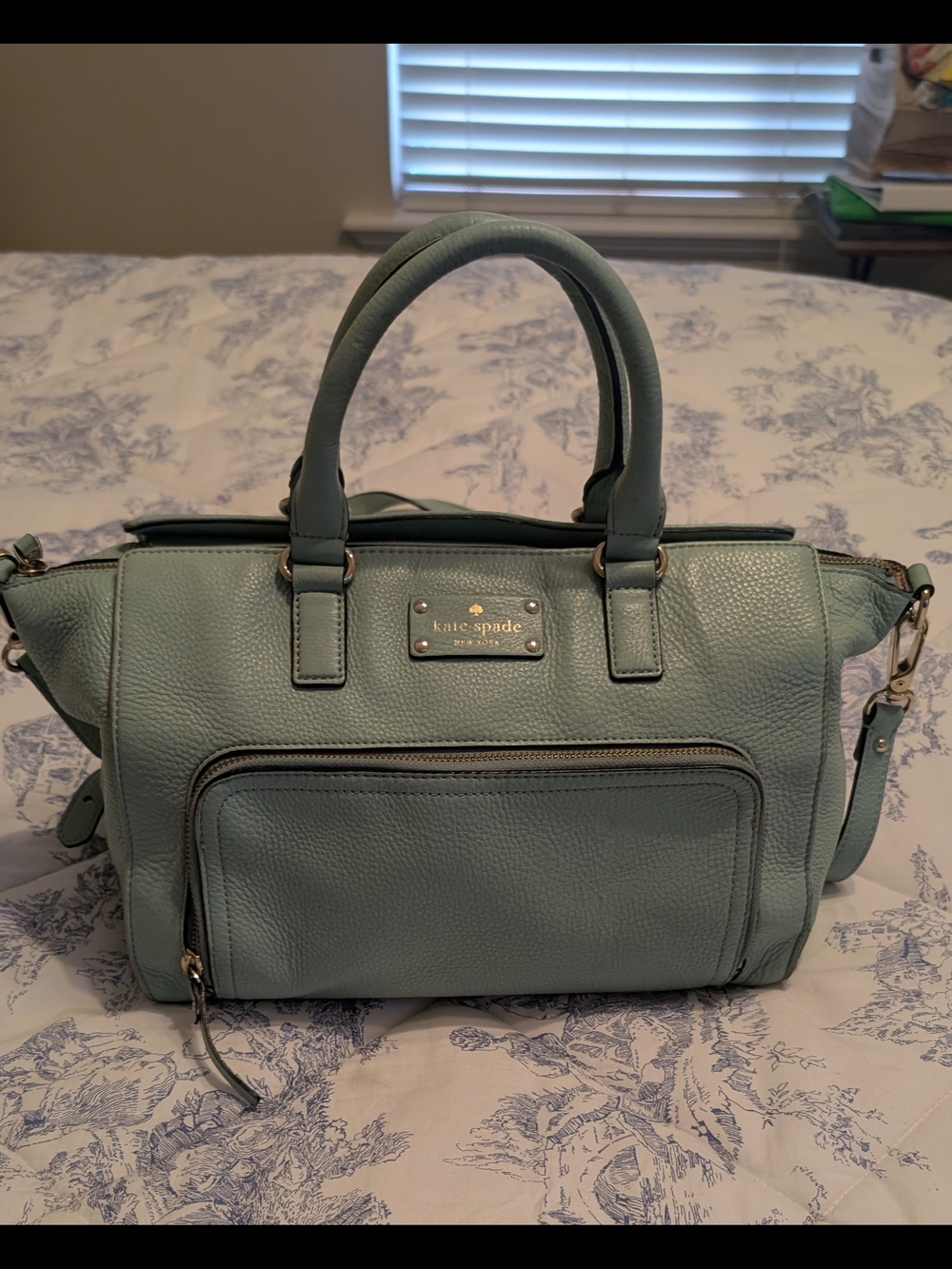 kate spade Mint Green Pebbled Leather Satchel